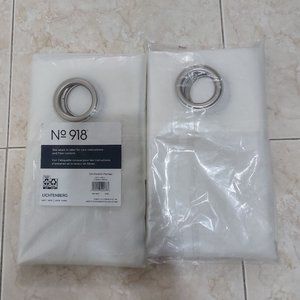NO 918 Sheer Voile Rod Pocket Top Curtain Panel  59" x 63" SET of 2 Eggshell